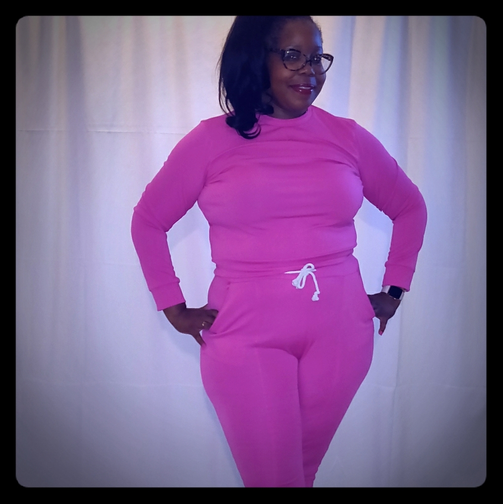 2 piece hot pink jogger